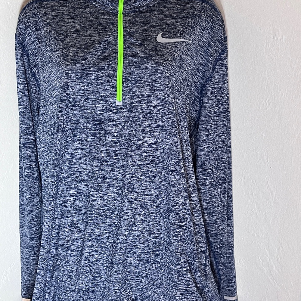 Nike Dri-Fit Women Size M Gray Stretch Mock Neck Athletic Pullover Top